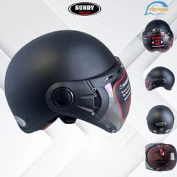 Thumbnail Mũ bảo hiểm nửa đầu có kính chống lóa Sundy Helmet HO-01K hàng chính hãng bảo hành 12 tháng 4