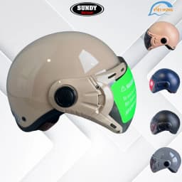 Thumbnail Mũ bảo hiểm nửa đầu có kính SUNDY HP-01K thời trang, nhiều màu sắc cá tính, nón Freesize - vòng đầu 55-59cm 1