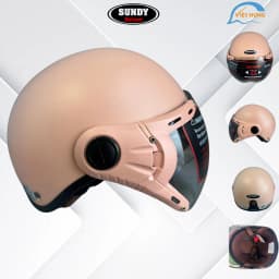 Thumbnail Mũ bảo hiểm nửa đầu có kính SUNDY HP-01K thời trang, nhiều màu sắc cá tính, nón Freesize - vòng đầu 55-59cm 3