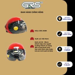 Thumbnail Mũ bảo hiểm nửa đâu GRS A08K size nhỏ - dành cho người trưởng thành có vòng đầu nhỏ 3