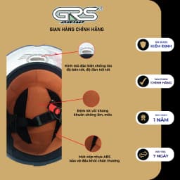 Thumbnail Mũ bảo hiểm nửa đâu GRS A08K size nhỏ - dành cho người trưởng thành có vòng đầu nhỏ 4