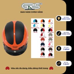 Thumbnail Mũ bảo hiểm nửa đầu GRS A102 (nhiều màu) 2