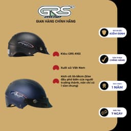 Thumbnail Mũ bảo hiểm nửa đầu GRS A102 (nhiều màu) 3