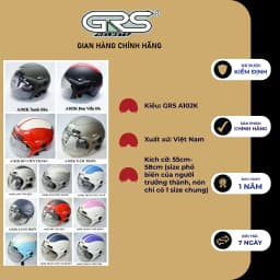 Thumbnail Mũ bảo hiểm nửa đầu GRS A102K nhiều màu 4