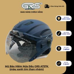Thumbnail Mũ Bảo Hiểm Nửa Đầu GRS A737K (màu xanh tím than nhám) 1