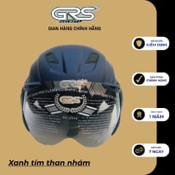 Thumbnail Mũ Bảo Hiểm Nửa Đầu GRS A737K (màu xanh tím than nhám) 2