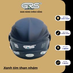 Thumbnail Mũ Bảo Hiểm Nửa Đầu GRS A737K (màu xanh tím than nhám) 3
