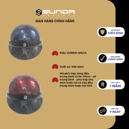 Thumbnail Mũ bảo hiểm nửa đầu không kính SUNDA HALYA (nhiều màu) 3