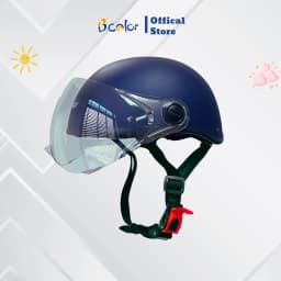 Thumbnail Mũ Bảo Hiểm Nửa Đầu Kính Chắn Gió, An Toàn, Thời Trang Chính Hãng B'color 2