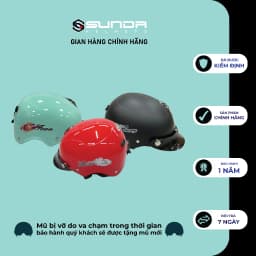 Thumbnail Mũ bảo hiểm nửa đầu lưỡi trai SUNDA 108M 3
