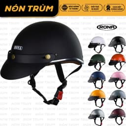 Thumbnail Mũ bảo hiểm nửa đầu RONA hali viền bạc cao cấp, bảo hành 12 tháng chính hãng 1