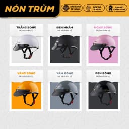 Thumbnail Mũ bảo hiểm nửa đầu Rona haly viền bạc kèm kính phi công bạc cho nam và nữ đi xe máy 2