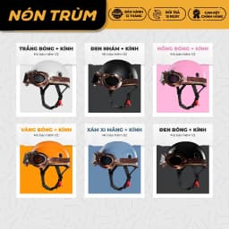 Thumbnail Mũ bảo hiểm nửa đầu RONA haly luxury kèm kính phi công đồng chính hãng freeship bảo hành 12 tháng 2