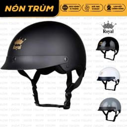 Thumbnail Mũ bảo hiểm nửa đầu Royal M162 lưỡi trai size L và XL đi xe máy cho nam và nữ chính hãng 1