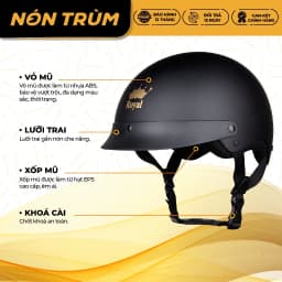 Thumbnail Mũ bảo hiểm nửa đầu Royal M162 lưỡi trai size L và XL đi xe máy cho nam và nữ chính hãng 4