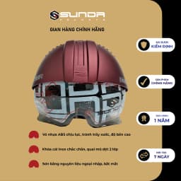 Thumbnail Mũ bảo hiểm nửa đầu SUNDA 135D giấu kính tháo lót tiện lợi thời trang 4