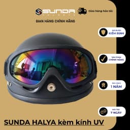 Thumbnail Mũ bảo hiểm nửa đầu SUNDA HALYA kèm kính UV nhiều màu 1