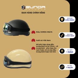 Thumbnail Mũ bảo hiểm nửa đầu SUNDA HALYA kèm kính UV nhiều màu 4