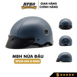 Thumbnail Mũ bảo hiểm nửa đầu thương hiệu Hpro helmet, màu xám xi măng nổi bật, kiểu dáng trẻ trung năng động, freeside(52-56cm) 1