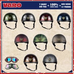 Thumbnail Mũ Bảo Hiểm Nửa Đầu VARO Scratch Xước Freesize Dành Cho Nam &Nữ Đạt Chuẩn Quatest 2 Bao Đập Bao Test 1