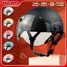 Thumbnail Mũ bảo hiểm nửa đầu VARO A33K có kính chắn gió cao cấp bảo vệ an toàn 1