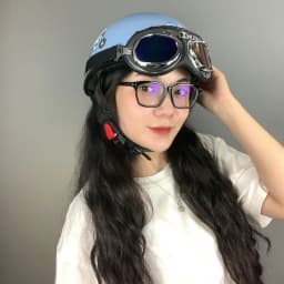 Thumbnail Mũ Bảo Hiểm Nửa Đầu VaroHelmet Tem Thỏ, Gấu Dễ Thương Kèm Kính Phi Công, Kính UV Chính Hãng 2