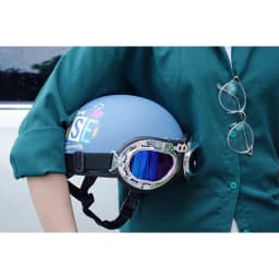 Thumbnail Mũ Bảo Hiểm Nửa Đầu Có Họa Tiết Kèm Kính Phi Công Thời Trang B'COLOR 4