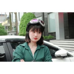 Thumbnail Mũ Bảo Hiểm Nửa Đầu Màu Trơn Kèm Kính Thời Trang Chính Hãng B'COLOR 2