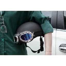 Thumbnail Mũ Bảo Hiểm Nửa Đầu Màu Trơn Kèm Kính Thời Trang Chính Hãng B'COLOR 4