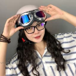 Thumbnail Mũ bảo hiểm nửa đầu VARO ép nhiệt viền lưới, Kính phi công-Nón Phi Công Chính Hãng 2