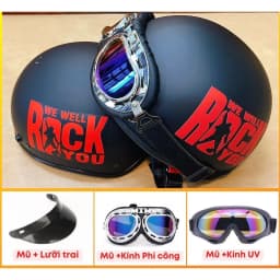 Thumbnail Mũ bảo hiểm phượt nửa đầu nhiều màu cao cấp có kính giá rẻ cho nam và nữ bảo hành 12 tháng có tem CR 1