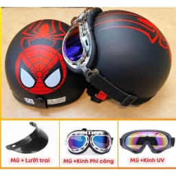 Thumbnail Mũ bảo hiểm phượt nửa đầu nhiều màu cao cấp có kính giá rẻ cho nam và nữ bảo hành 12 tháng có tem CR 2