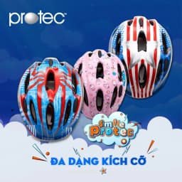 Thumbnail Mũ bảo hiểm xe đạp trẻ em Protec SMILE, siêu nhẹ, có đèn hậu an toàn, họa tiết đẹp cho bé 2