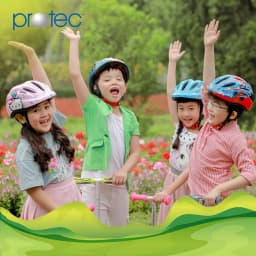 Thumbnail Mũ bảo hiểm xe đạp trẻ em Protec SMILE, siêu nhẹ, có đèn hậu an toàn, họa tiết đẹp cho bé 4
