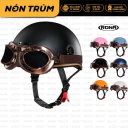 Thumbnail Mũ bảo hiểm xe máy 1/2 Rona haly luxury kèm kính phi công đồng chính hãng đi xe máy tại Nón Trùm 1