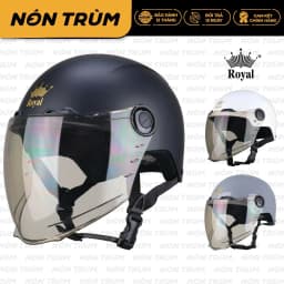 Thumbnail Mũ bảo hiểm xe máy 1/2 Royal M555 có kính dài chính hãng freesize cho nam nữ đi xe máy tại Nón Trùm 1
