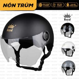 Thumbnail Mũ bảo hiểm xe máy chính hãng nửa đầu Royal M162K có kính che bụi, chống chói dành cho cả nam và nữ 1