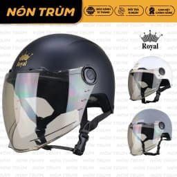 Thumbnail Mũ bảo hiểm xe máy nửa đầu Royal M555 có kính, nón freesize cho nam và nữ đi xe máy 1