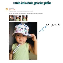 Thumbnail Mũ cho bé trai bé gái 1989KIDS vành bucket phù hợp trẻ em từ 1 đến 6 tuổi vòm 50-54cm,chất liệu cotton thấm hút mồ tốt 3