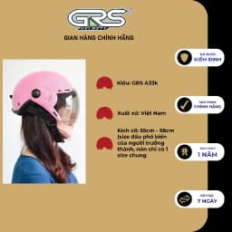 Thumbnail Mũ nón bảo hiểm nửa đầu có kính GRS A33k nhiều màu thoáng khí siêu hot 3