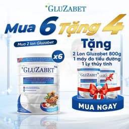 Thumbnail MUA 6 TẶNG 3 Thực Phẩm Chuyên Biệt Gluzabet 800G Cho Người Tiểu Đường,Giúp Ổn Định Đường Huyết, Tăng Cường Đề Kháng 1