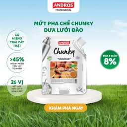 Thumbnail Mứt Pha Chế Dưa Lưới & Đào - Có miếng trái cây thật - Nguyên liệu pha chế - ANDROS CHUNKY - 1kg 1