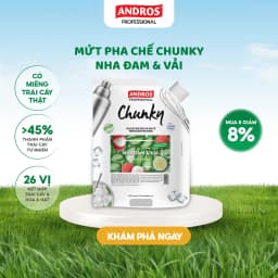 Thumbnail Mứt Pha Chế Nha Đam & Vải - Có miếng trái cây thật - Nguyên liệu pha chế - ANDROS CHUNKY - 1kg 1
