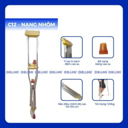 Thumbnail Nạng chống nách OROMI C11/C12 nhập khẩu - Chất liệu inox/nhôm, cao su mềm - Dụng cụ hỗ trợ người khuyết tật 2