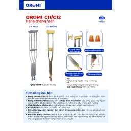 Thumbnail Nạng chống nách OROMI C11/C12 nhập khẩu - Chất liệu inox/nhôm, cao su mềm - Dụng cụ hỗ trợ người khuyết tật 3