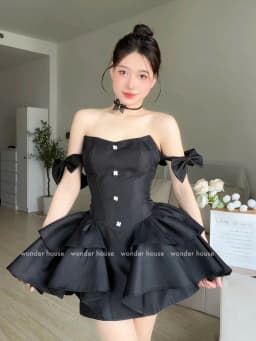 Thumbnail Nari Dress Wonderhouse Đầm thiết kế cup ngực dáng xòe công chúa chất vải dày dặn dự tiệc, dạo phố nữ tính sang trọng 2