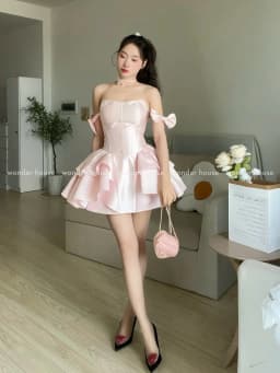 Thumbnail Nari Dress Wonderhouse Đầm thiết kế cup ngực dáng xòe công chúa chất vải dày dặn dự tiệc, dạo phố nữ tính sang trọng 4