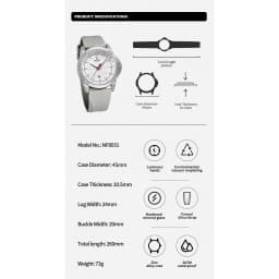 Thumbnail Naviforce 8031 Nam Sang Trọng Lịch Chống Thấm Nước Dây Cao Su Thể Thao Quân Đội Quân Đội Đồng Hồ Thạch Anh Quà Tặng 2