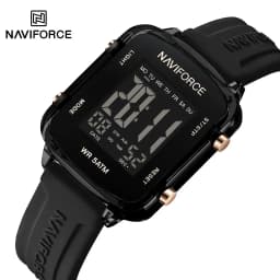 Thumbnail Naviforce NF7120 Màn hình LCD chống nước thể thao dành cho nữ Lịch vuông đơn giản Dây đeo silicon điện tử Đồng hồ đeo tay nữ 1