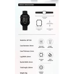 Thumbnail Naviforce NF7120 Màn hình LCD chống nước thể thao dành cho nữ Lịch vuông đơn giản Dây đeo silicon điện tử Đồng hồ đeo tay nữ 2